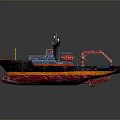 Modern Service Ship Featuring Black Red Green Hull And Deck Equipment Structure